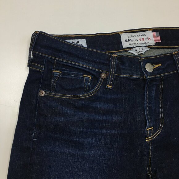 LUCKY BRAND Logo Hardware Charlie Skinny Ankle Dark Wash 5 Pocket Jeans - Picture 7 of 16